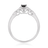 Photo of Amira 1/2 ct tw. Black Diamond (Treated) Oval Solitaire Engagement Ring 14K White Gold [BT211WE-C000]