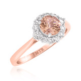Photo of Rouge 1 1/6 CT. T.W. Morganite and Diamond Matching Bridal Ring Set 14K Rose Gold [BT227RE-C000]
