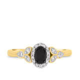 Photo of Amira 1/2 ct tw. Black Diamond (Treated) Oval Solitaire Engagement Ring 10K Yellow Gold [BT211YE-C000]