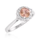 Photo of Rouge 1 1/6 Carat T.W. Morganite and Diamond Matching Bridal Ring Set 14K White Gold [BT227WE-C000]