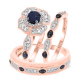 Photo of Farida 1 3/8 ct tw. Diamond Fancy Solitaire Trio Set 14K Rose Gold [BT222R-C000]