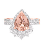 Photo of Orchid 2 1/2 CT. T.W. Morganite and Diamond Matching Bridal Ring Set 10K Rose Gold [BR228R-C000]