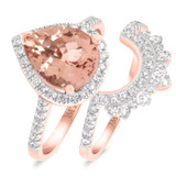 Photo of Orchid 2 1/2 CT. T.W. Morganite and Diamond Matching Bridal Ring Set 10K Rose Gold [BR228R-C000]