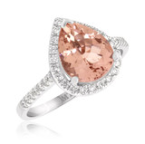 Photo of Orchid 2 1/2 CT. T.W. Morganite and Diamond Matching Bridal Ring Set 10K White Gold [BT228WE-C000]