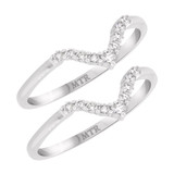 Photo of Rouge 1/4 ct tw. Diamond Same Sex Ladies Band Set 14K White Gold [WL227W]