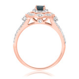 Photo of Khadija 1 3/8 ct tw. Blue Diamond (Treated) Round Solitaire Engagement Ring 10K Rose Gold [BT213RE-B045]