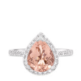 Photo of Orchid 2 1/2 CT. T.W. Morganite and Diamond Matching Bridal Ring Set 14K White Gold [BT228WE-C000]