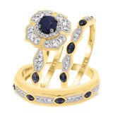 Photo of Farida 1 3/8 ct tw. Diamond Fancy Solitaire Trio Set 14K Yellow Gold [BT222Y-C000]
