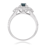 Photo of Khadija 1 3/8 ct tw. Blue Diamond Round Solitaire Engagement Ring 14K White Solid Gold [BT213WE-B045]