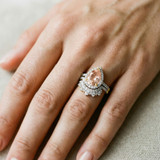 Photo of Orchid 2 1/2 CT. T.W. Morganite and Diamond Matching Bridal Ring Set 14K Yellow Gold [BR228Y-C000]