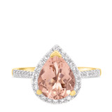 Photo of Orchid 2 1/2 CT. T.W. Morganite and Diamond Matching Bridal Ring Set 14K Yellow Gold [BT228YE-C000]