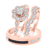 Photo of Aziza 1 1/7 ct tw. Sapphire Round Solitaire Trio Set 14K Rose Gold [BT223R-R018]