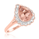 Photo of Lotus 2 1/2 CT. T.W. Morganite and Diamond Matching Bridal Ring Set 14K Rose Gold [BT229RE-C000]