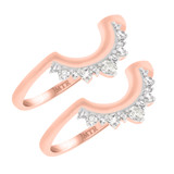 Photo of Lotus 3/8 ct tw. Diamond Same Sex Ladies Band Set 10K Rose Gold [WL229R]
