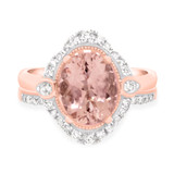 Photo of Camellia 2 1/2 Carat T.W. Morganite and Diamond Matching Bridal Ring Set 10K Rose Gold [BR230R-C000]
