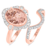 Photo of Camellia 2 1/2 Carat T.W. Morganite and Diamond Matching Bridal Ring Set 10K Rose Gold [BR230R-C000]