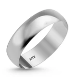 Photo of Hudson-6mm Traditional Mens Wedding Band 14K White Gold. [BT344WM]