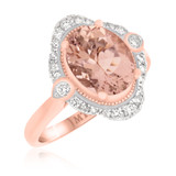 Photo of Camellia 2 1/2 CT. T.W. Morganite and Diamond Matching Bridal Ring Set 14K Rose Gold [BT230RE-C000]