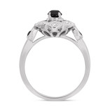 Photo of Soraya 1/2 ct tw. Black Diamond (Treated) Round Solitaire Engagement Ring 14K White Gold [BT216WE-A033]