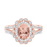 Photo of Coral 1 3/4 CT. T.W. Morganite and Diamond Trio Matching Wedding Ring Set 10K Rose Gold [BT226RE-C000]