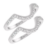 Photo of Camellia 1/2 ct tw. Diamond Same Sex Ladies Band Set 10K White Gold [WL230W]