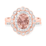 Photo of Nea 1 1/2 Carat T.W. Morganite and Diamond Matching Bridal Ring Set 10K Rose Gold [BR231R-C000]