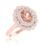 Photo of Nea 1 1/2 Carat T.W. Morganite and Diamond Matching Bridal Ring Set 14K Rose Gold [BT231RE-C000]
