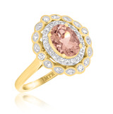 Photo of Nea 1 1/2 Carat T.W. Morganite and Diamond Matching Bridal Ring Set 10K Yellow Gold [BT231YE-C000]
