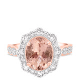 Photo of Peony 3 1/4 CT. T.W. Morganite and Diamond Matching Bridal Ring Set 10K Rose Gold [BT232RE-C000]