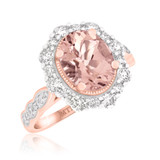 Photo of Peony 3 1/4 CT. T.W. Morganite and Diamond Matching Bridal Ring Set 10K Rose Gold [BT232RE-C000]