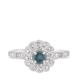 Photo of Xiamara 1/2 ct tw. Blue Diamond Round Solitaire Engagement Ring 10K White Solid Gold [BT219WE-R023]