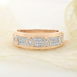 Photo of Amira 1/2 ct tw. Black Diamond (Treated) Same Sex Mens Band Set 14K Yellow Gold [BT211YM]