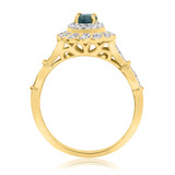Photo of Xiamara 1/2 ct tw. Blue Diamond Round Solitaire Engagement Ring 10K Yellow Solid Gold [BT219YE-R023]