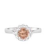 Photo of Rouge 1 1/2 CT. T.W. Morganite and Diamond Trio Matching Wedding Ring Set 14K White Gold [BT227WE-C000]