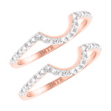 Photo of Peony 3/8 ct tw. Diamond Same Sex Ladies Band Set 10K Rose Gold [WL232R]