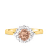 Photo of Rouge 1 1/2 CT. T.W. Morganite and Diamond Trio Matching Wedding Ring Set 14K Yellow Gold [BT227YE-C000]
