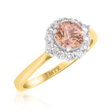 Photo of Rouge 1 1/2 CT. T.W. Morganite and Diamond Trio Matching Wedding Ring Set 14K Yellow Gold [BT227YE-C000]