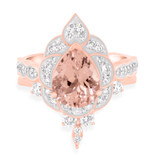 Photo of Petal 2 1/2 Carat T.W. Morganite and Diamond Matching Bridal Ring Set 10K Rose Gold [BR233R-C000]