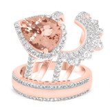 Photo of Orchid 2 3/4 Carat T.W. Morganite and Diamond Trio Matching Wedding Ring Set 10K Rose Gold [BT228R-C000]