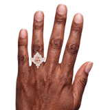 Photo of Petal 2 1/2 Carat T.W. Morganite and Diamond Matching Bridal Ring Set 14K Rose Gold [BR233R-C000] [HT-4]