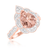 Photo of Petal 2 1/2 Carat T.W. Morganite and Diamond Matching Bridal Ring Set 14K Rose Gold [BT233RE-C000]