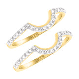 Photo of Peony 3/8 ct tw. Diamond Same Sex Ladies Band Set 10K Yellow Gold [WL232Y]