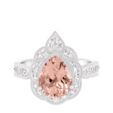 Photo of Petal 2 1/2 Carat T.W. Morganite and Diamond Matching Bridal Ring Set 10K White Gold [BT233WE-C000]