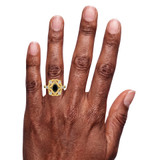 Photo of Fatima 1 1/4 ct tw. Black Diamond (Treated) Oval Solitaire Engagement Ring 14K Yellow Gold [BT220YE-C000] [HT-4]