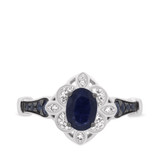 Photo of Bee 1 1/3 Carat T.W. Sapphire and diamond Engagement Ring 14K White Gold [BT221WE-C000]