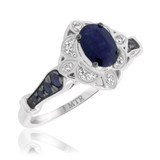 Photo of Bee 1 1/3 Carat T.W. Sapphire and diamond Engagement Ring 14K White Gold [BT221WE-C000]
