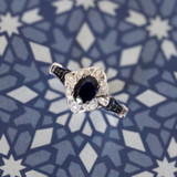 Photo of Bee 1 1/3 Carat T.W. Sapphire and diamond Engagement Ring 14K White Gold [BT221WE-C000]
