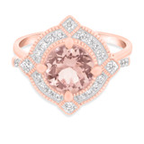 Photo of Lulu 2 1/10 Carat T.W. Morganite and Diamond Matching Bridal Ring Set 14K Rose Gold [BR234R-C000]