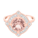Photo of Lulu 2 1/10 Carat T.W. Morganite and Diamond Matching Bridal Ring Set 14K Rose Gold [BT234RE-C000]