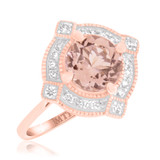 Photo of Lulu 2 1/10 Carat T.W. Morganite and Diamond Matching Bridal Ring Set 14K Rose Gold [BT234RE-C000]